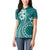 Kia Orana Cook Islands Women Polo Shirt Tiare and Stars - Teal