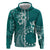 Kia Orana Cook Islands Zip Hoodie Tiare and Stars - Teal