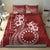 Kia Orana Cook Islands Bedding Set Tiare and Stars - Scarlet