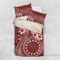 Kia Orana Cook Islands Bedding Set Tiare and Stars - Scarlet