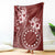 Kia Orana Cook Islands Blanket Tiare and Stars - Scarlet