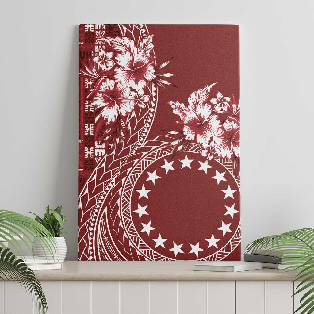 Kia Orana Cook Islands Canvas Wall Art Tiare and Stars - Scarlet LT7 - Polynesian Pride