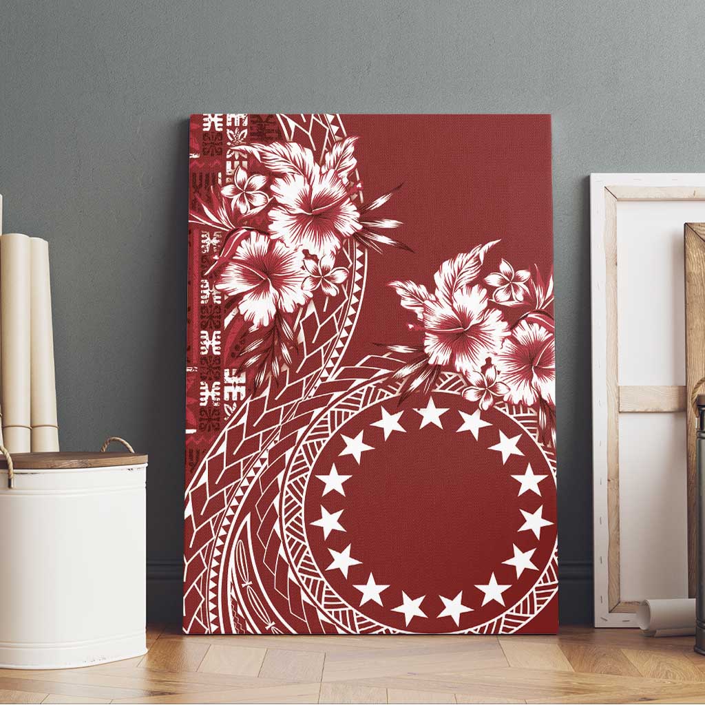 Kia Orana Cook Islands Canvas Wall Art Tiare and Stars - Scarlet LT7 - Polynesian Pride