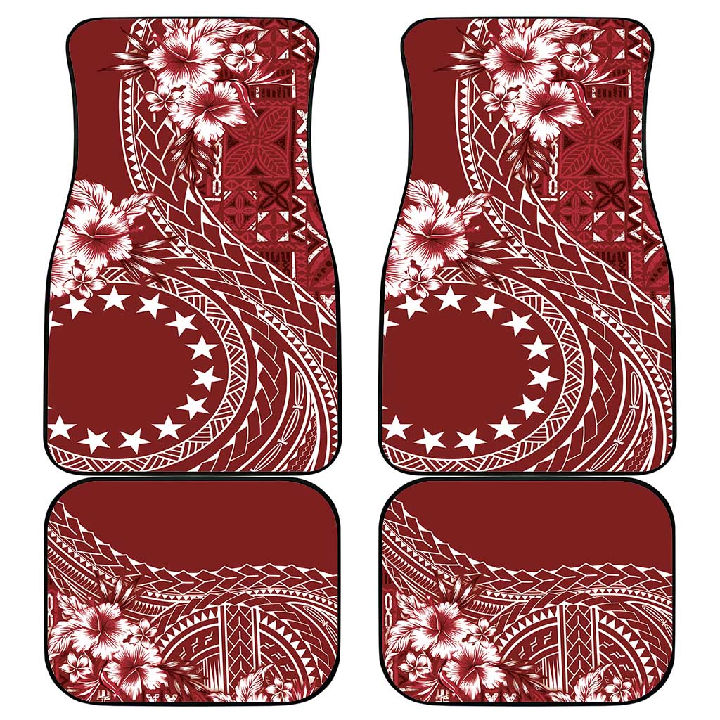 Kia Orana Cook Islands Car Mats Tiare and Stars - Scarlet LT7 - Polynesian Pride