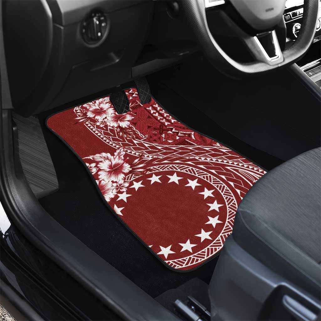 Kia Orana Cook Islands Car Mats Tiare and Stars - Scarlet LT7 - Polynesian Pride