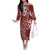 Kia Orana Cook Islands Family Matching Off The Shoulder Long Sleeve Dress and Hawaiian Shirt Tiare and Stars - Scarlet