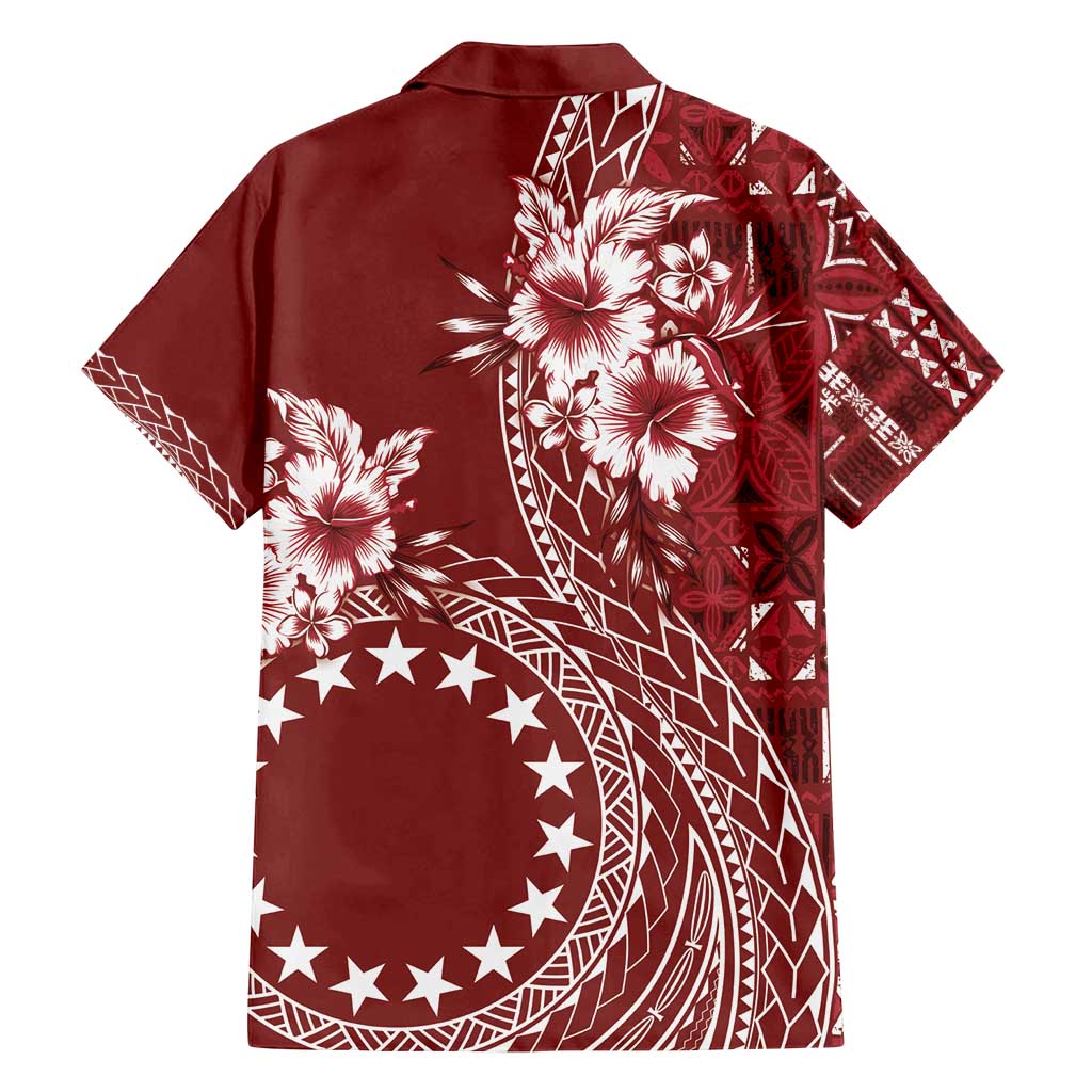 Kia Orana Cook Islands Family Matching Tank Maxi Dress and Hawaiian Shirt Tiare and Stars - Scarlet