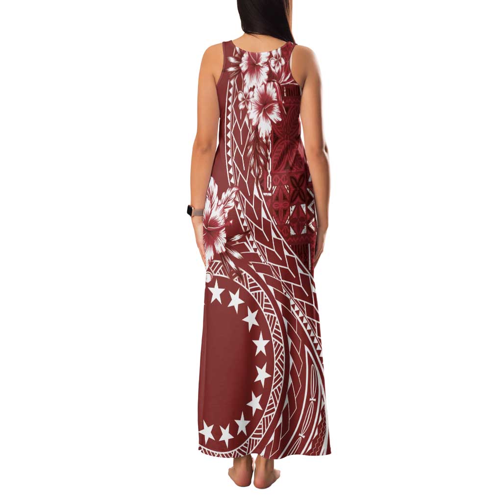 Kia Orana Cook Islands Family Matching Tank Maxi Dress and Hawaiian Shirt Tiare and Stars - Scarlet