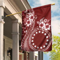 Kia Orana Cook Islands Garden Flag Tiare and Stars - Scarlet LT7 House Flag Red - Polynesian Pride