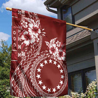 Kia Orana Cook Islands Garden Flag Tiare and Stars - Scarlet LT7 - Polynesian Pride