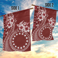 Kia Orana Cook Islands Garden Flag Tiare and Stars - Scarlet LT7 - Polynesian Pride