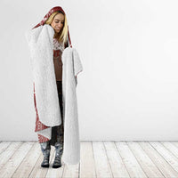 Kia Orana Cook Islands Hooded Blanket Tiare and Stars - Scarlet