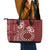 Kia Orana Cook Islands Leather Tote Bag Tiare and Stars - Scarlet