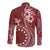 Kia Orana Cook Islands Long Sleeve Button Shirt Tiare and Stars - Scarlet