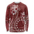 Kia Orana Cook Islands Long Sleeve Shirt Tiare and Stars - Scarlet