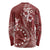 Kia Orana Cook Islands Long Sleeve Shirt Tiare and Stars - Scarlet