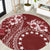 Kia Orana Cook Islands Round Carpet Tiare and Stars - Scarlet