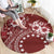 Kia Orana Cook Islands Round Carpet Tiare and Stars - Scarlet