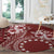 Kia Orana Cook Islands Round Carpet Tiare and Stars - Scarlet