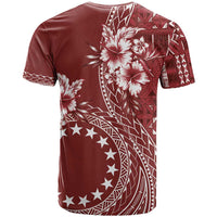Kia Orana Cook Islands T Shirt Tiare and Stars - Scarlet