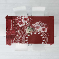 Kia Orana Cook Islands Tablecloth Tiare and Stars - Scarlet LT7 Red - Polynesian Pride