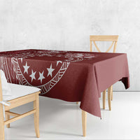 Kia Orana Cook Islands Tablecloth Tiare and Stars - Scarlet LT7 - Polynesian Pride