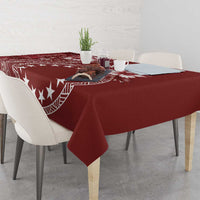 Kia Orana Cook Islands Tablecloth Tiare and Stars - Scarlet LT7 - Polynesian Pride