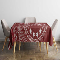 Kia Orana Cook Islands Tablecloth Tiare and Stars - Scarlet LT7 - Polynesian Pride