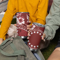 Kia Orana Cook Islands Tumbler Cup Tiare & Stars - Scarlet LT7 - Polynesian Pride