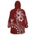 Kia Orana Cook Islands Wearable Blanket Hoodie Tiare and Stars - Scarlet