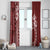 Kia Orana Cook Islands Window Curtain Tiare and Stars - Scarlet