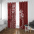 Kia Orana Cook Islands Window Curtain Tiare and Stars - Scarlet