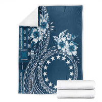 Kia Orana Cook Islands Blanket Tiare and Stars - Navy Blue LT7 - Polynesian Pride