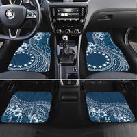 Kia Orana Cook Islands Car Mats Tiare and Stars - Navy Blue LT7 Set 4pcs Navy Blue - Polynesian Pride