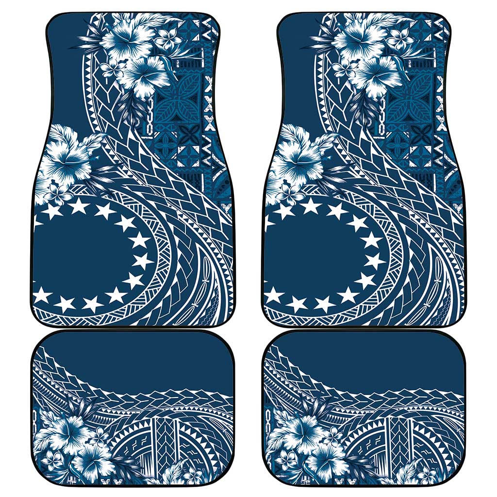 Kia Orana Cook Islands Car Mats Tiare and Stars - Navy Blue LT7 - Polynesian Pride