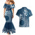 Kia Orana Cook Islands Couples Matching Mermaid Dress and Hawaiian Shirt Tiare and Stars - Navy Blue