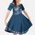 Kia Orana Cook Islands Family Matching Off The Shoulder Long Sleeve Dress and Hawaiian Shirt Tiare and Stars - Navy Blue