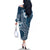 Kia Orana Cook Islands Family Matching Off The Shoulder Long Sleeve Dress and Hawaiian Shirt Tiare and Stars - Navy Blue