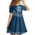 Kia Orana Cook Islands Family Matching Off Shoulder Short Dress and Hawaiian Shirt Tiare and Stars - Navy Blue