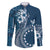 Kia Orana Cook Islands Family Matching Off Shoulder Short Dress and Hawaiian Shirt Tiare and Stars - Navy Blue