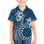 Kia Orana Cook Islands Family Matching Off Shoulder Short Dress and Hawaiian Shirt Tiare and Stars - Navy Blue