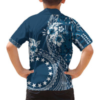Kia Orana Cook Islands Hawaiian Shirt Tiare and Stars - Navy Blue LT7 - Polynesian Pride