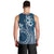 Kia Orana Cook Islands Men Tank Top Tiare and Stars - Navy Blue