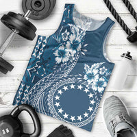 Kia Orana Cook Islands Men Tank Top Tiare and Stars - Navy Blue LT7 - Polynesian Pride