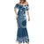 Kia Orana Cook Islands Mermaid Dress Tiare and Stars - Navy Blue