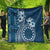 Kia Orana Cook Islands Quilt Tiare and Stars - Navy Blue