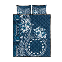 Kia Orana Cook Islands Quilt Bed Set Tiare and Stars - Navy Blue LT7 - Polynesian Pride