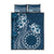 Kia Orana Cook Islands Quilt Bed Set Tiare and Stars - Navy Blue