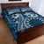 Kia Orana Cook Islands Quilt Bed Set Tiare and Stars - Navy Blue