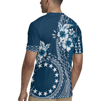 Kia Orana Cook Islands Rugby Jersey Tiare and Stars - Navy Blue LT7 - Polynesian Pride
